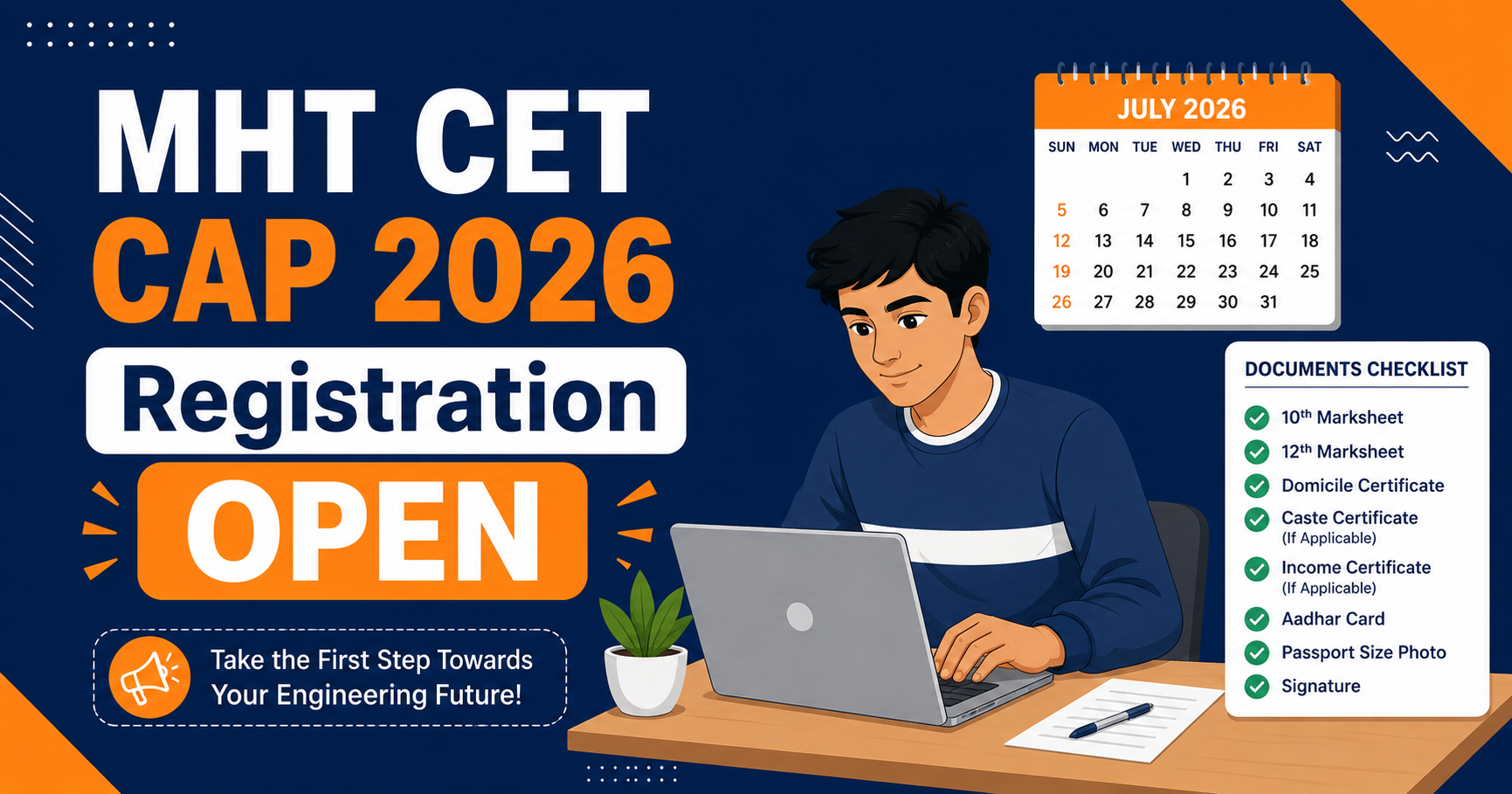 MHT CET Engineering CAP 2026-27 Registration Started – Dates, Documents & Process
